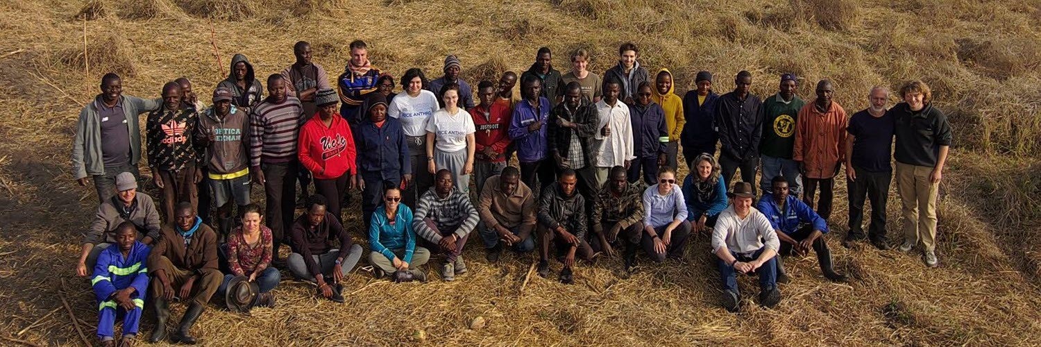 Anthropology Professor Jeff Fleisher and students during the 2022 Archaeological Field School in sub-Saharan Africa.