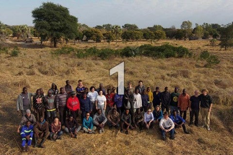 Anthropology Professor Jeff Fleisher and students during the 2022 Archaeological Field School in sub-Saharan Africa.